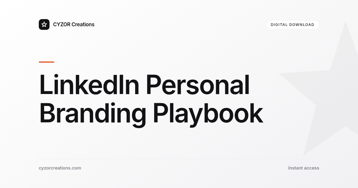 LinkedIn Personal Branding Playbook