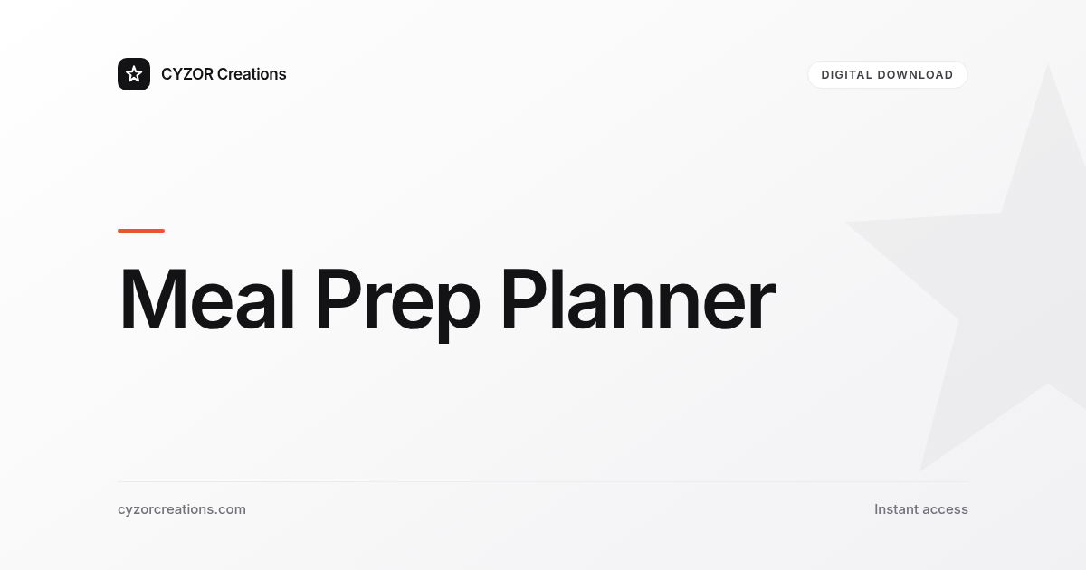 Meal Prep Planner