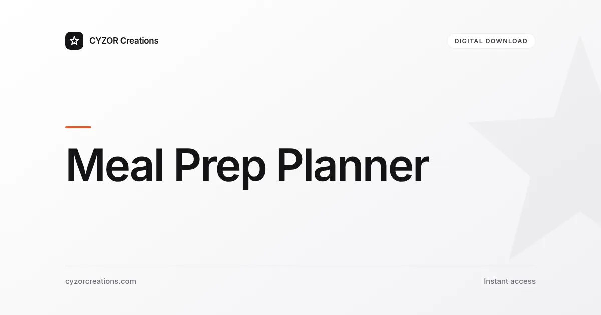 Meal Prep Planner
