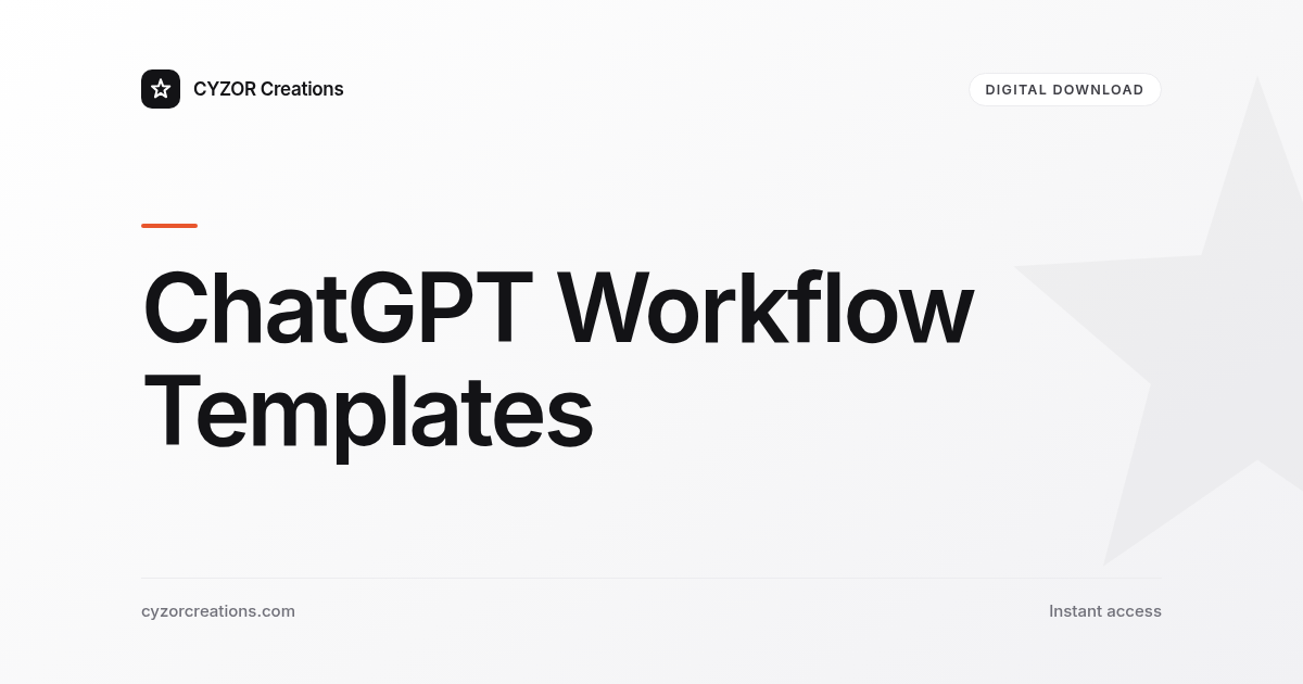 ChatGPT Workflow Templates