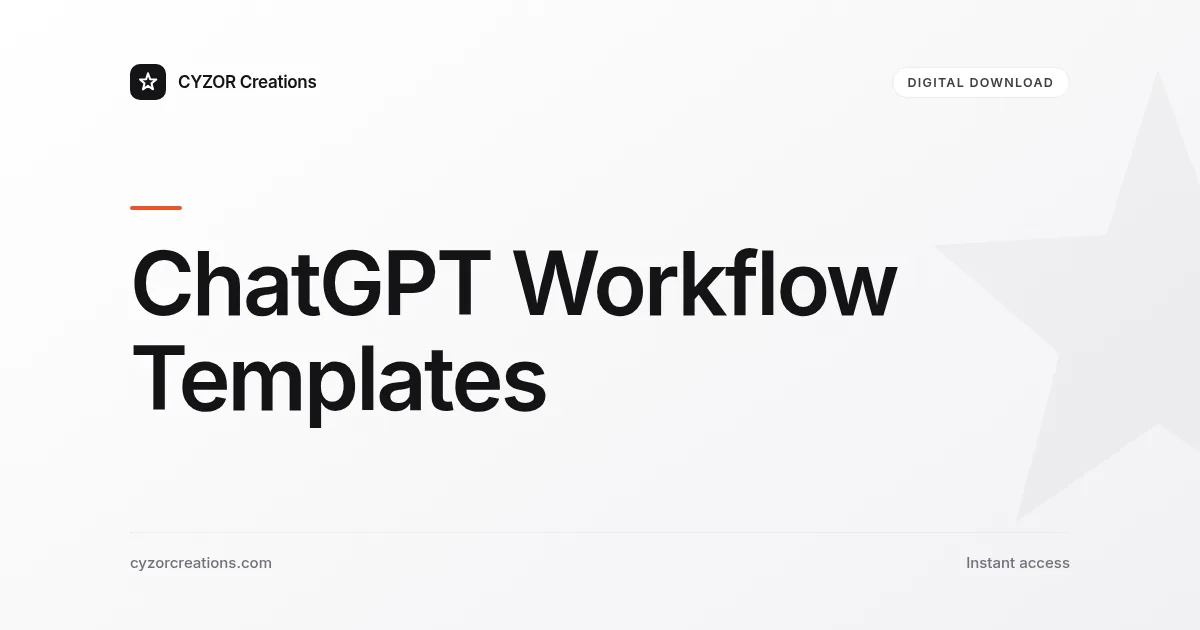 ChatGPT Workflow Templates