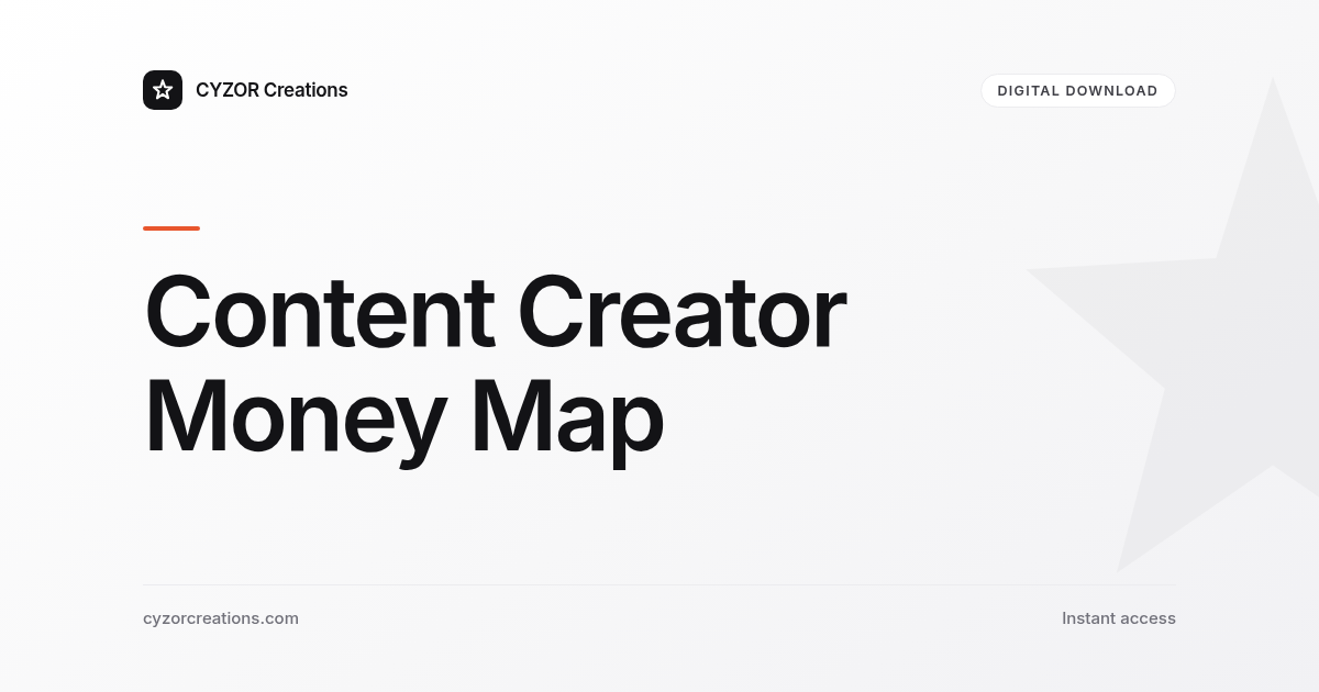 Content Creator Money Map