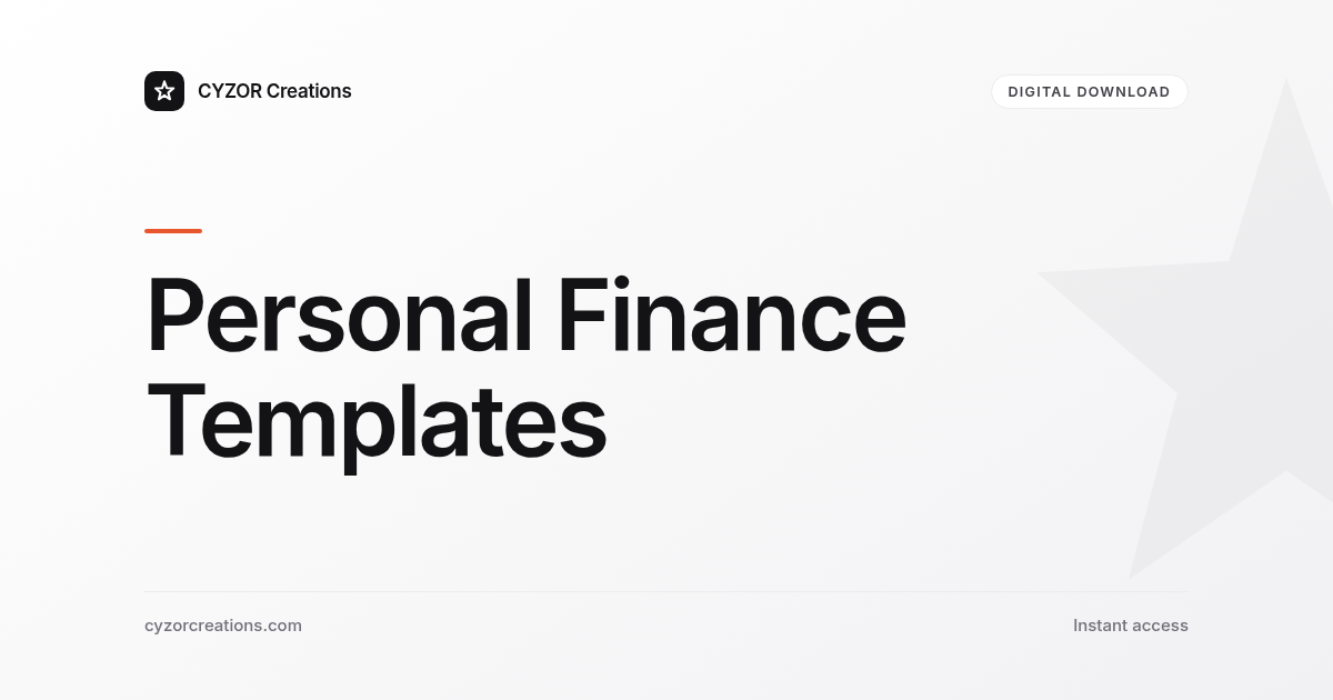 Personal Finance Templates