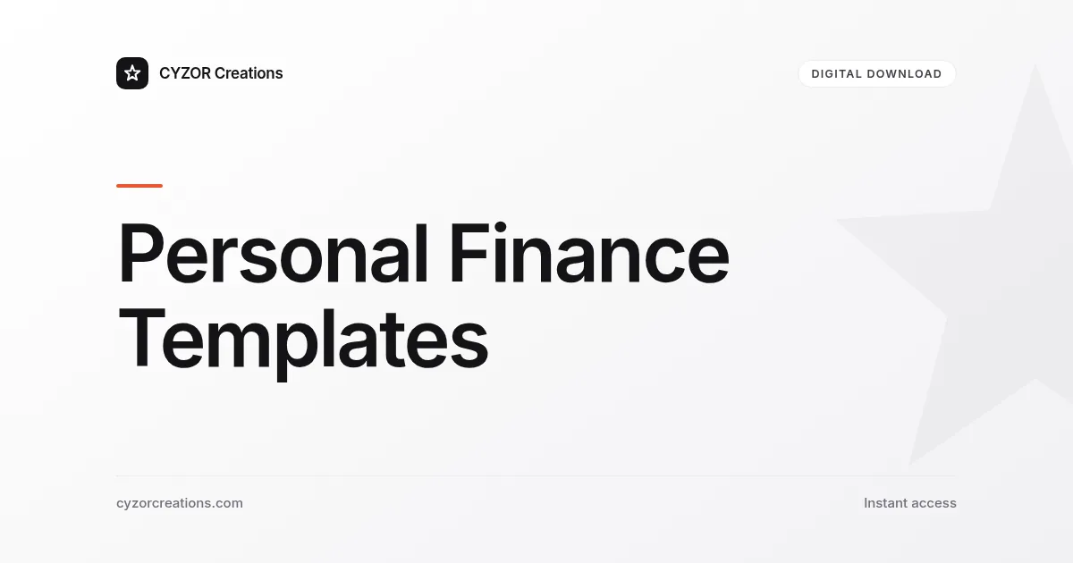 Personal Finance Templates