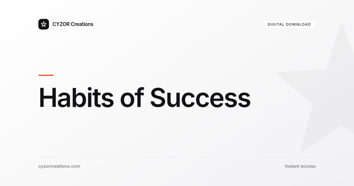 Habits of Success
