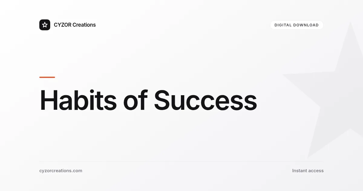 Habits of Success
