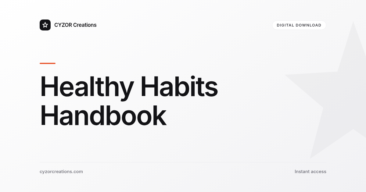 Healthy Habits Handbook