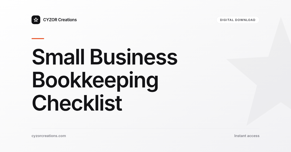 Small Business Bookkeeping Checklist