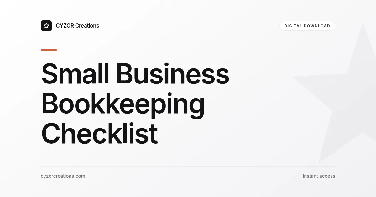 Small Business Bookkeeping Checklist