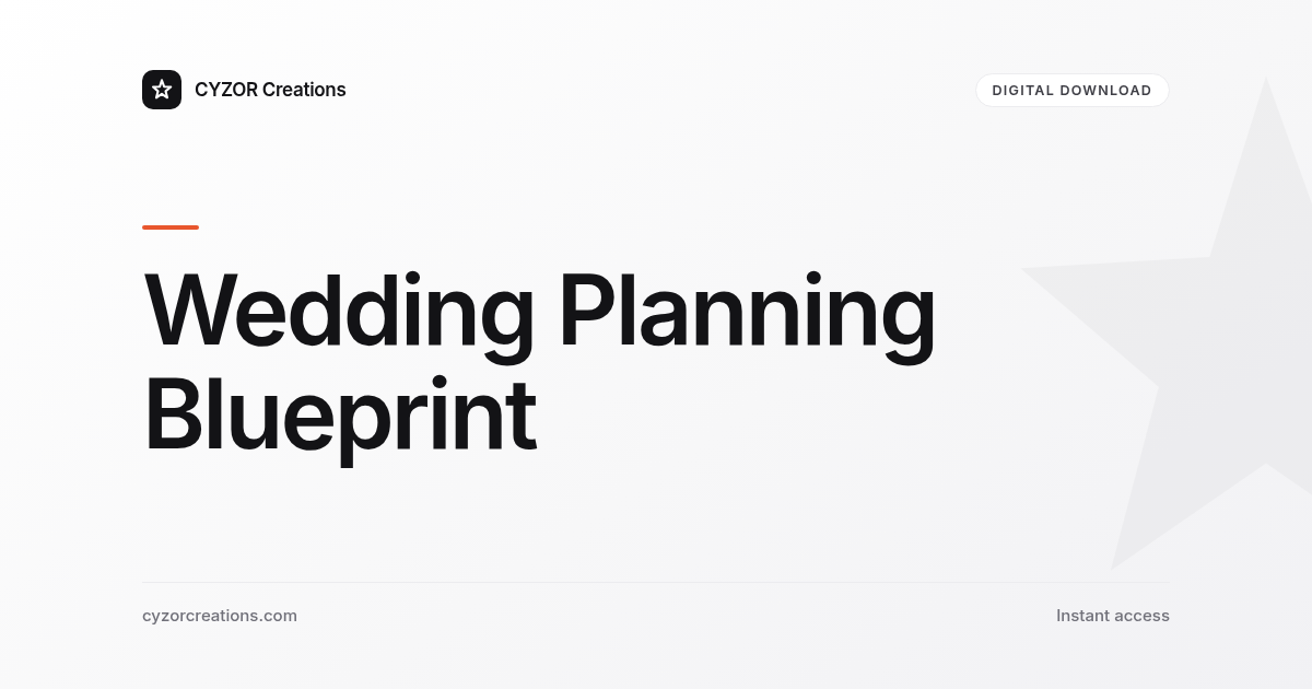 Wedding Planning Blueprint
