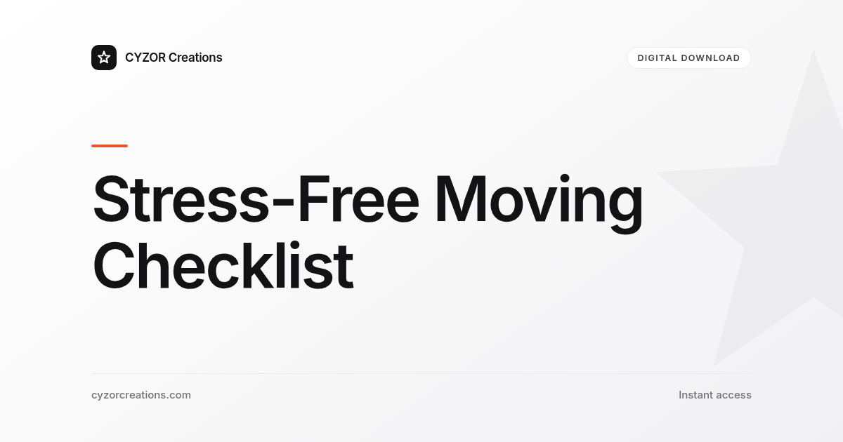 Stress-Free Moving Checklist