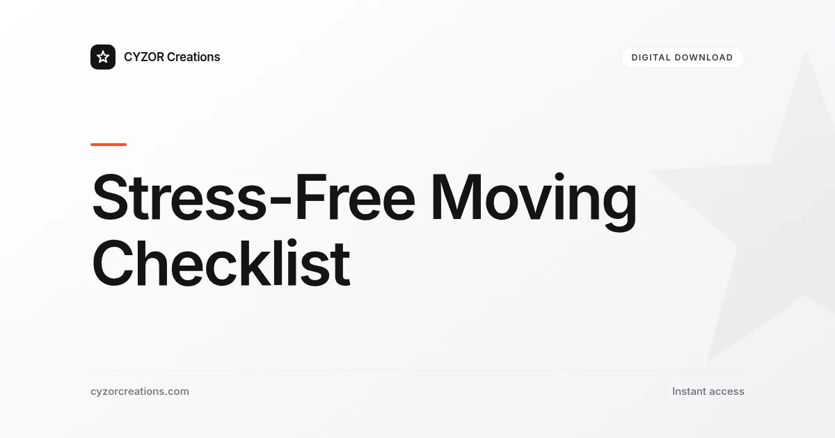 Stress-Free Moving Checklist