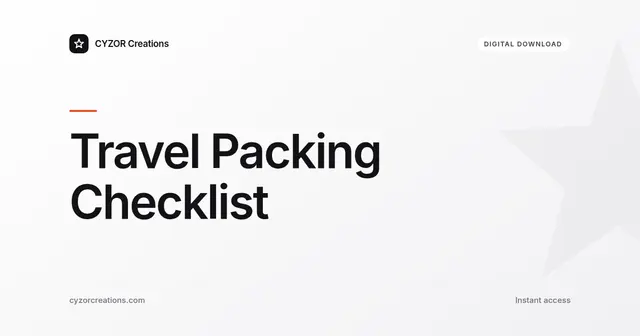 Travel Packing Checklist