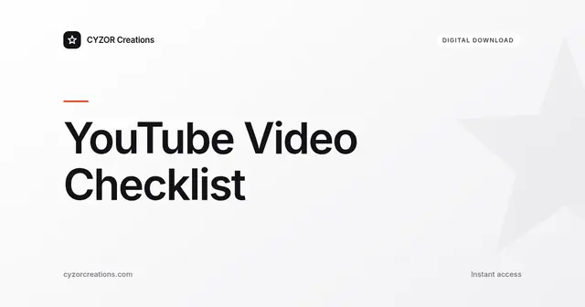 YouTube Video Checklist