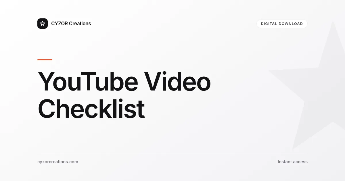 YouTube Video Checklist