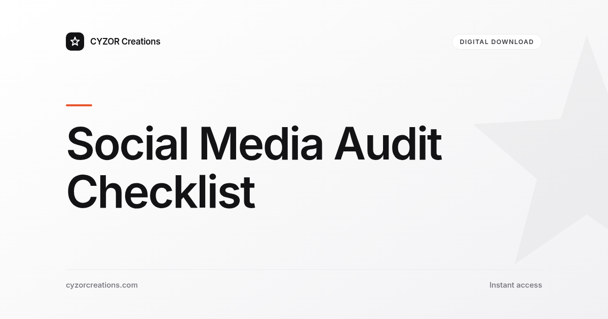 Social Media Audit Checklist