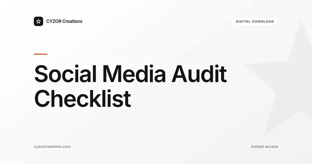 Social Media Audit Checklist
