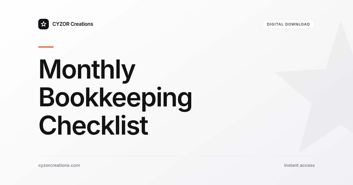 Monthly Bookkeeping Checklist
