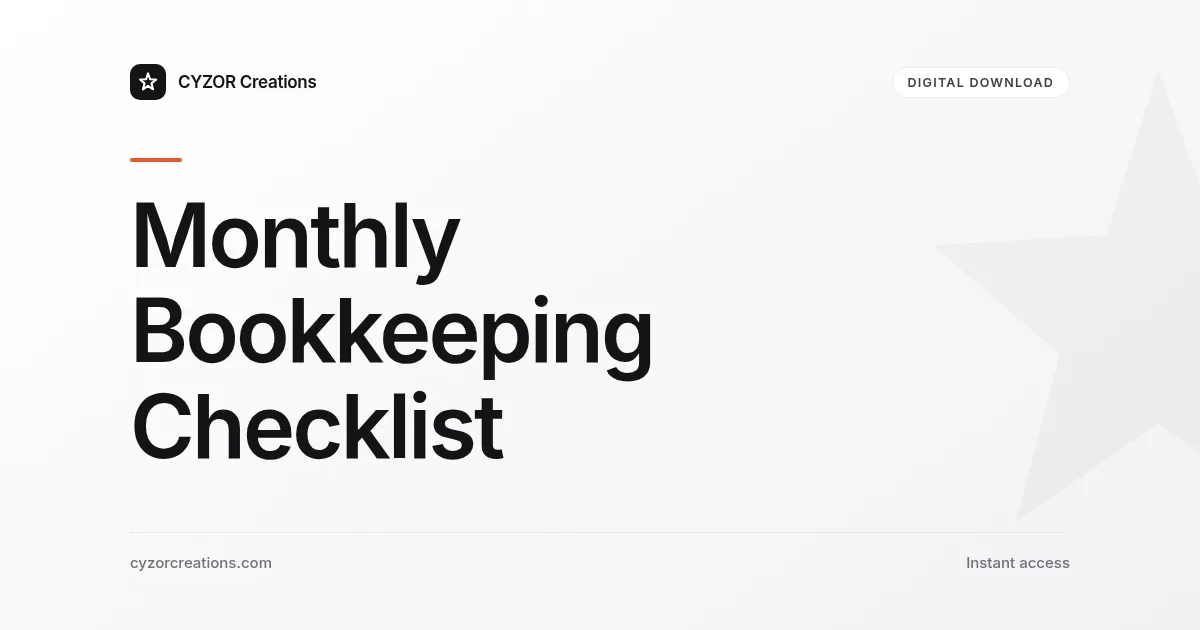 Monthly Bookkeeping Checklist