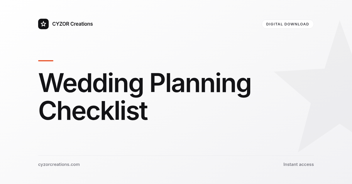 Wedding Planning Checklist