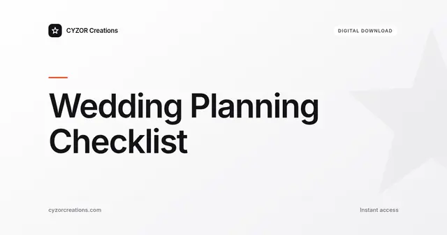 Wedding Planning Checklist