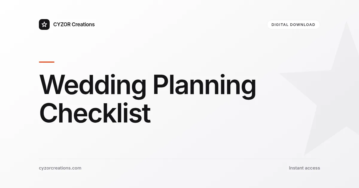 Wedding Planning Checklist
