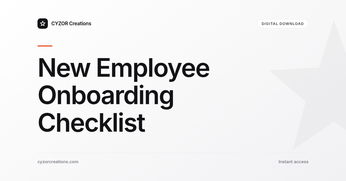 New Employee Onboarding Checklist