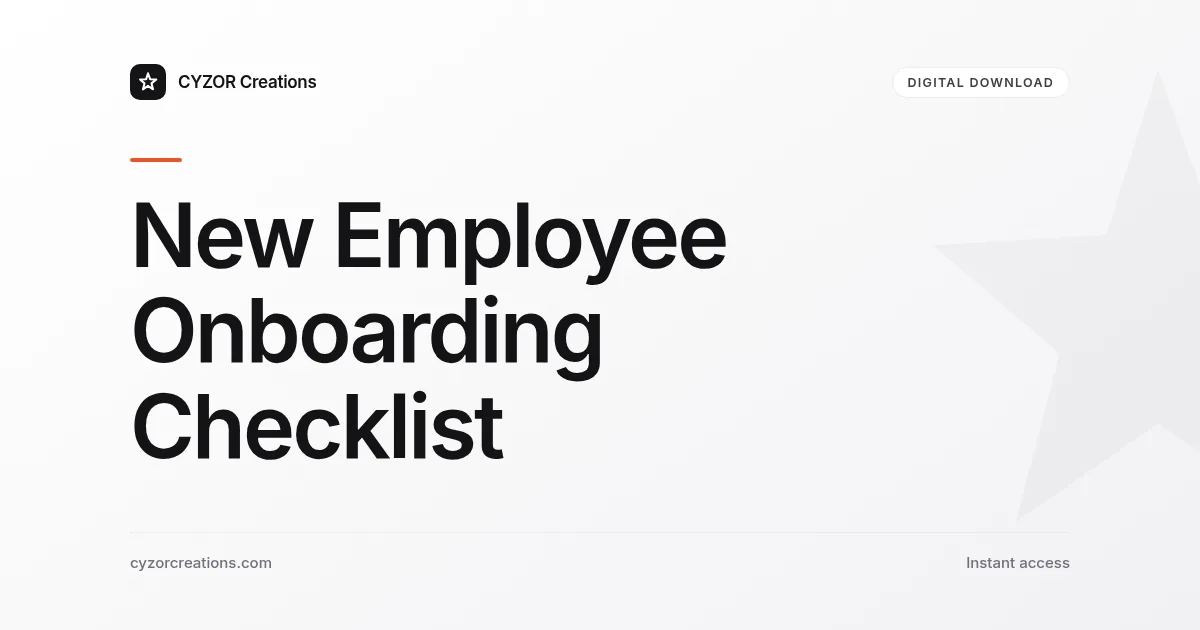 New Employee Onboarding Checklist
