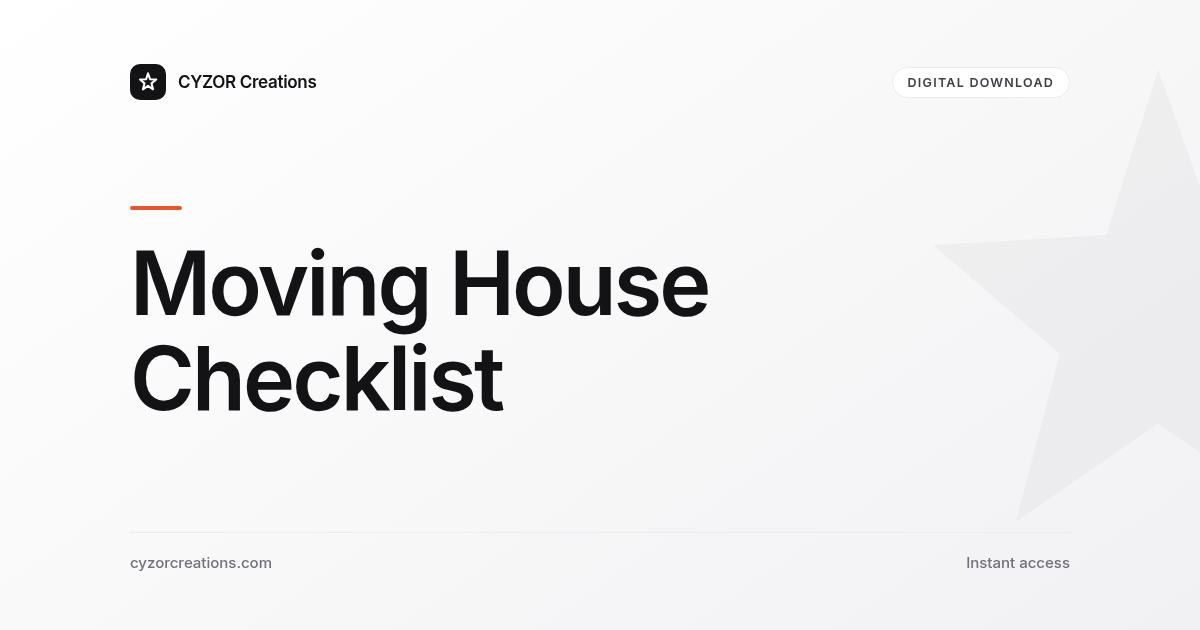Moving House Checklist