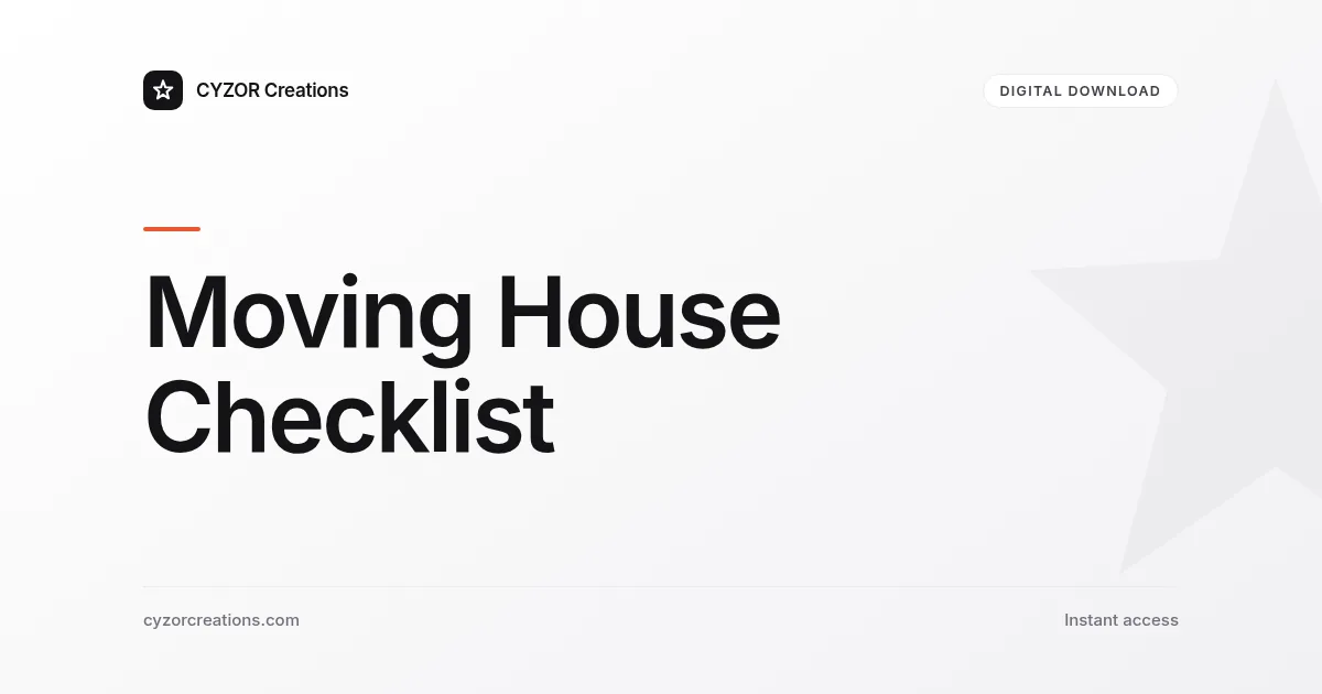 Moving House Checklist