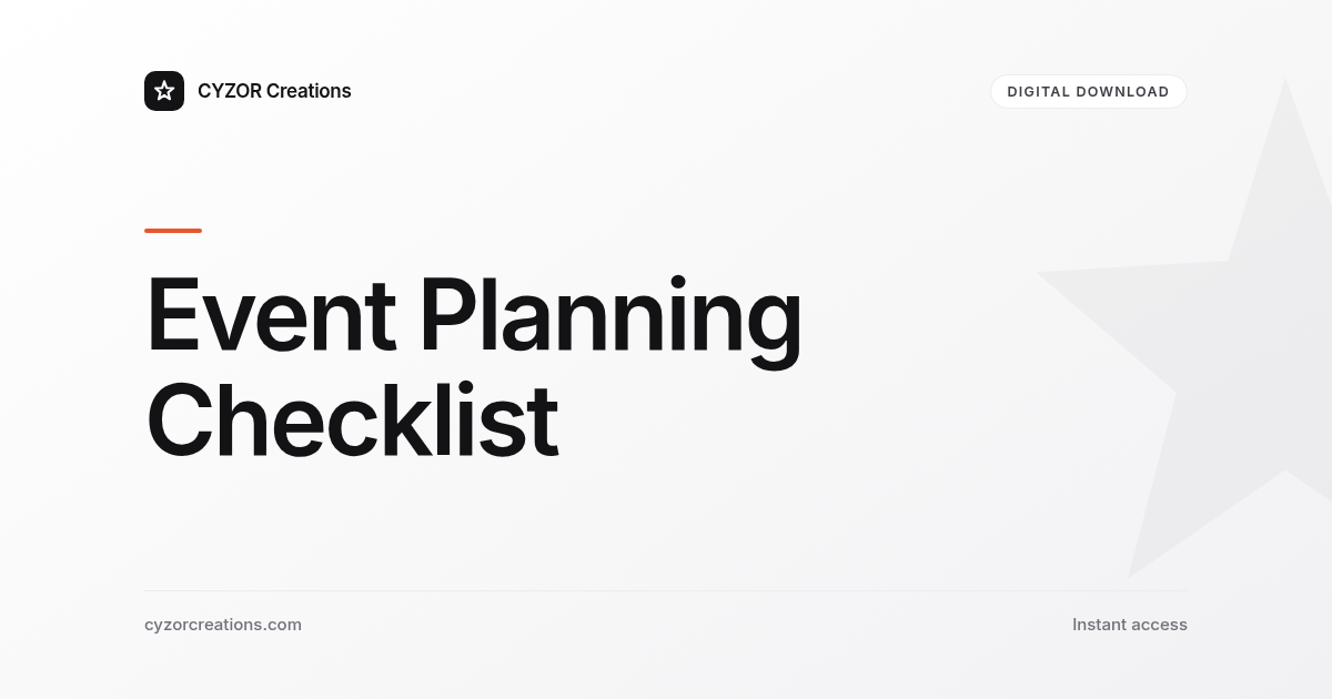 Event Planning Checklist