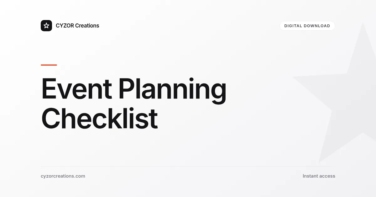 Event Planning Checklist