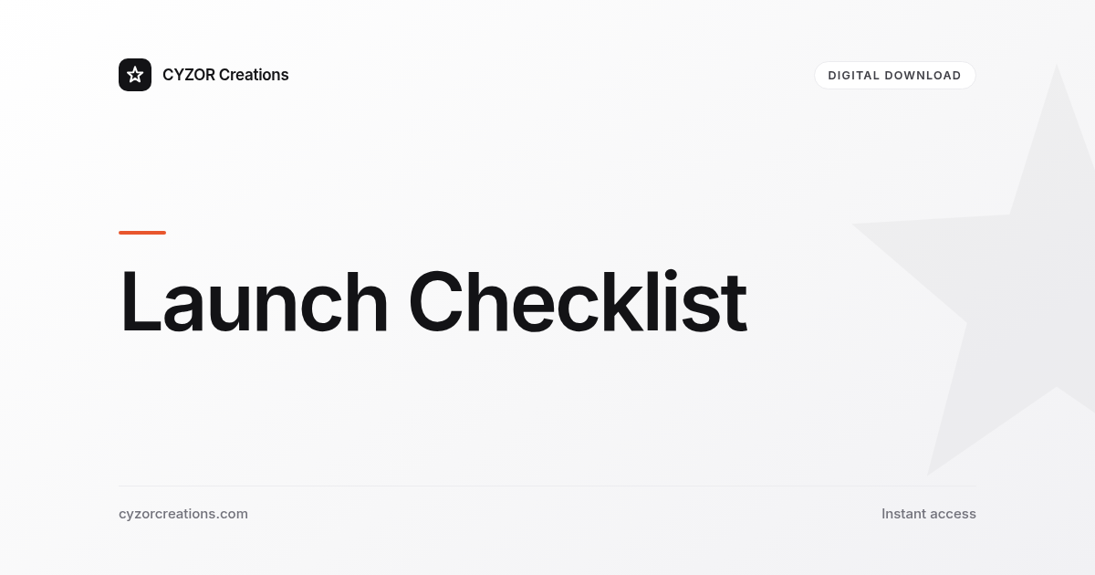 Launch Checklist