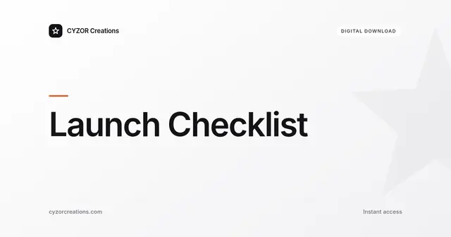 Launch Checklist