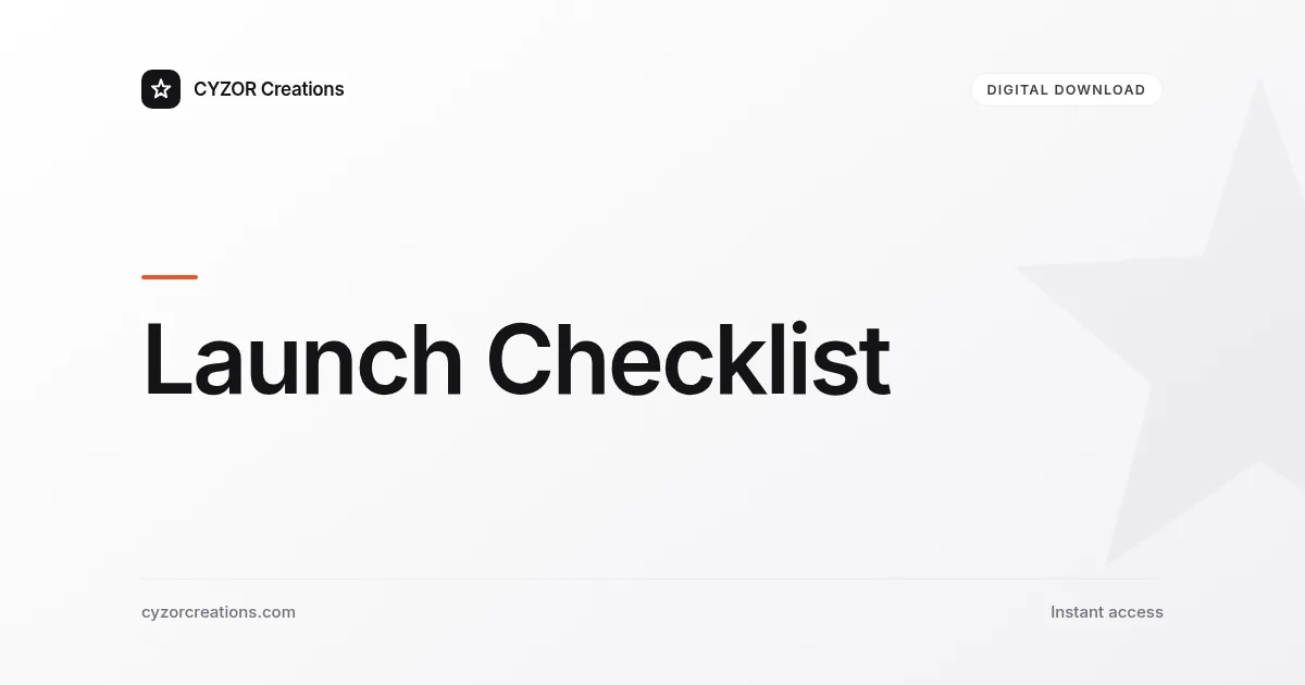 Launch Checklist
