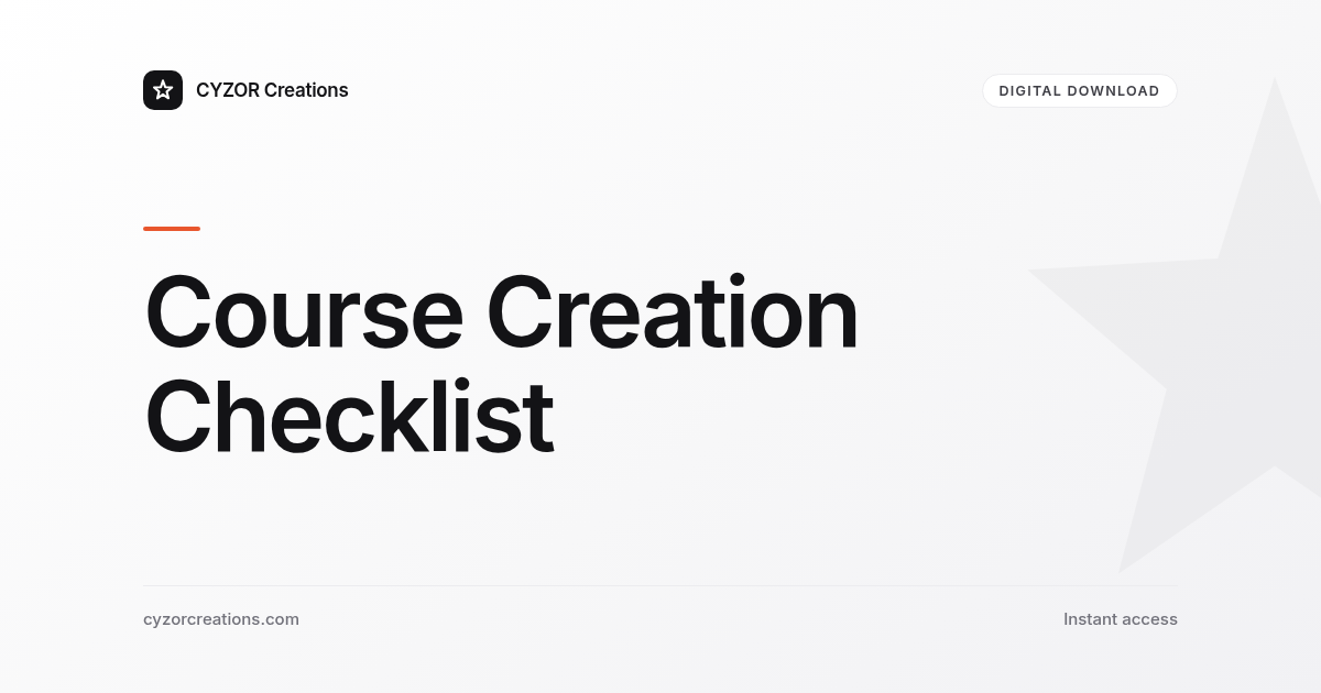 Course Creation Checklist