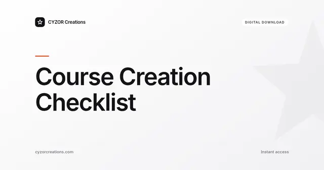 Course Creation Checklist