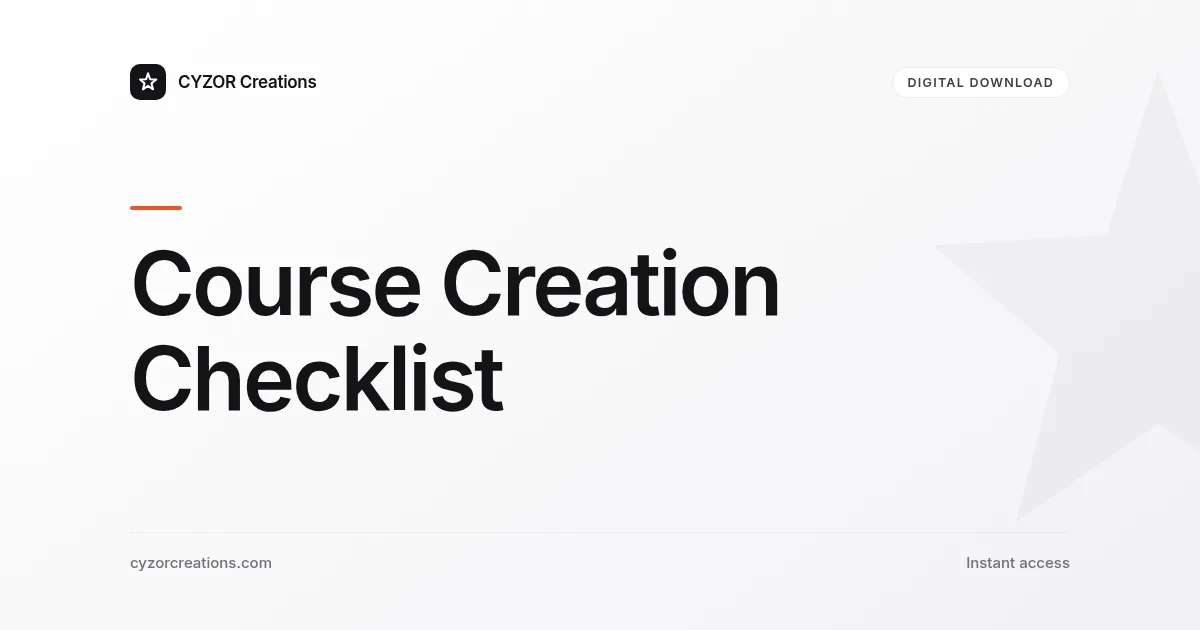 Course Creation Checklist
