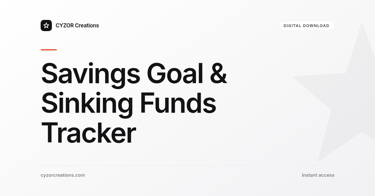Savings Goal & Sinking Funds Tracker