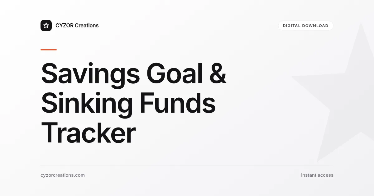 Savings Goal & Sinking Funds Tracker