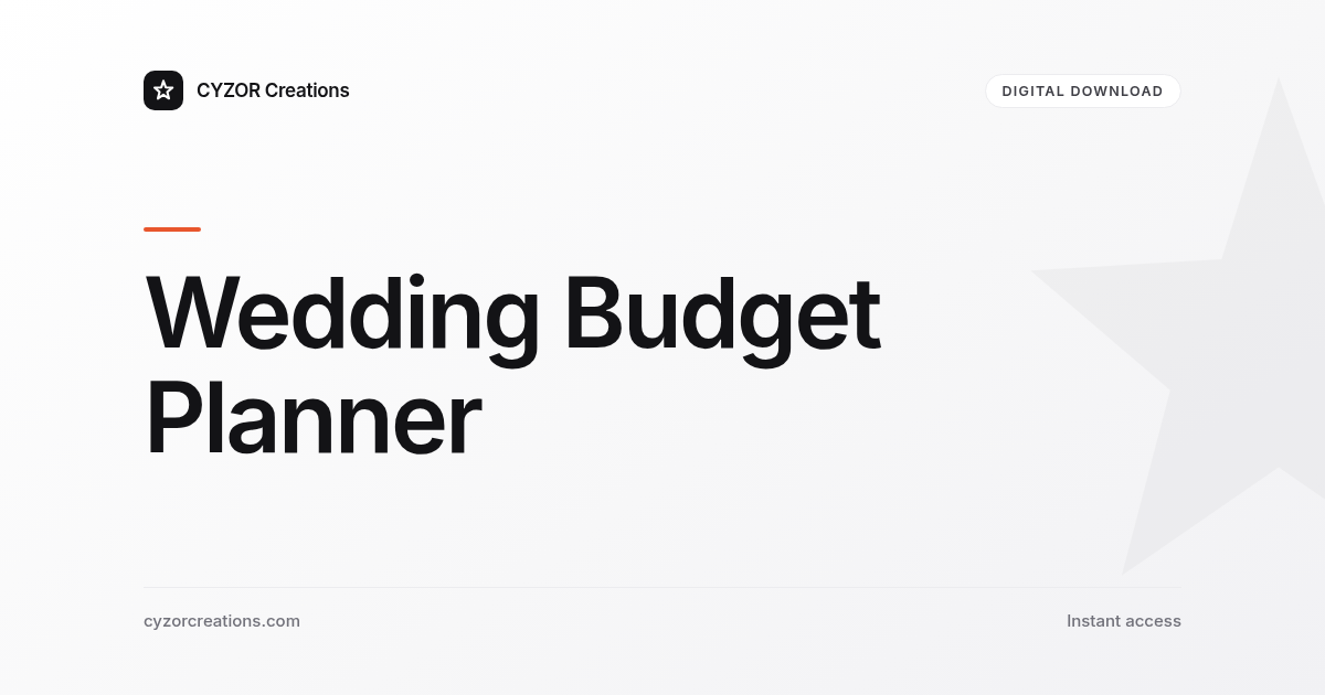 Wedding Budget Planner
