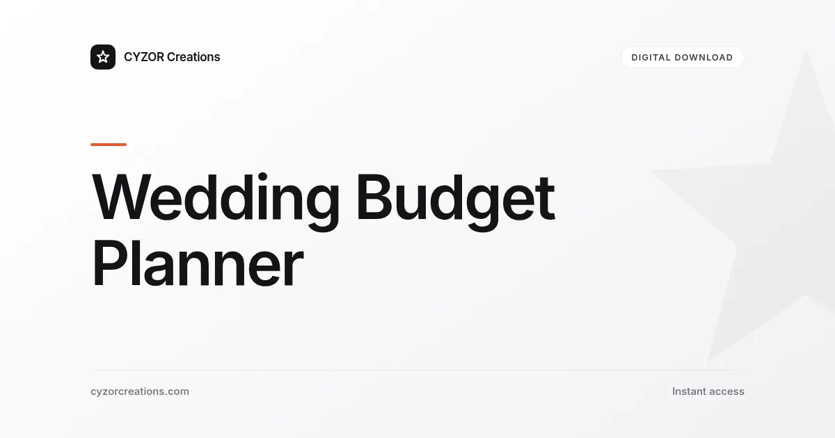 Wedding Budget Planner