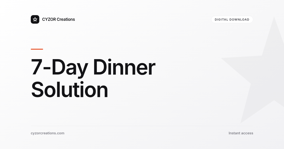 7-Day Dinner Solution