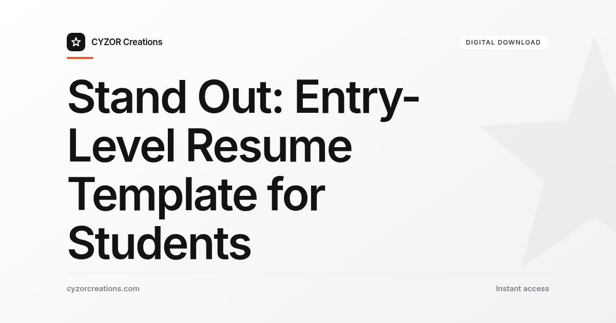 Stand Out: Entry-Level Resume Template for Students