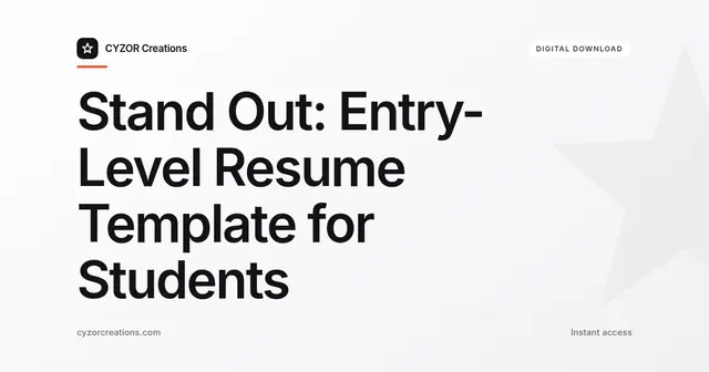 Stand Out: Entry-Level Resume Template for Students