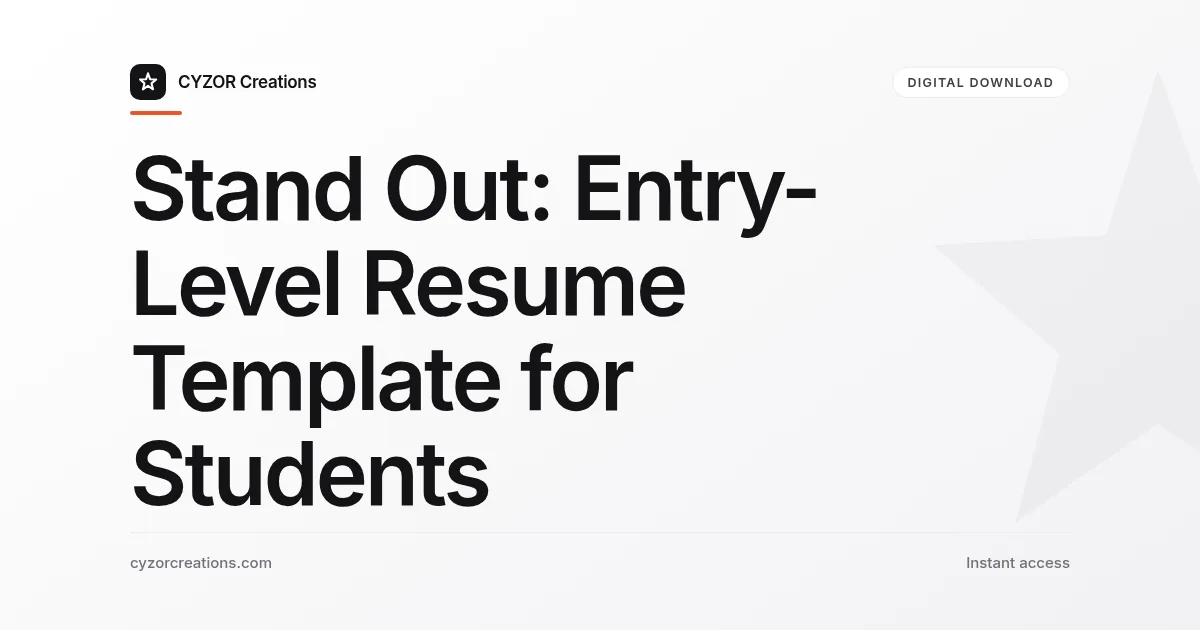 Stand Out: Entry-Level Resume Template for Students