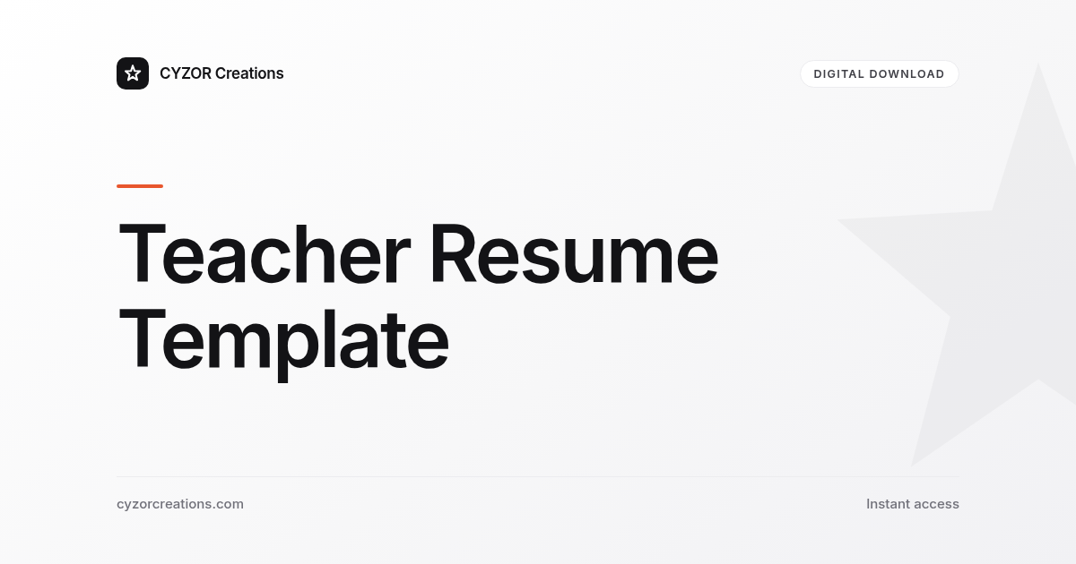 Teacher Resume Template