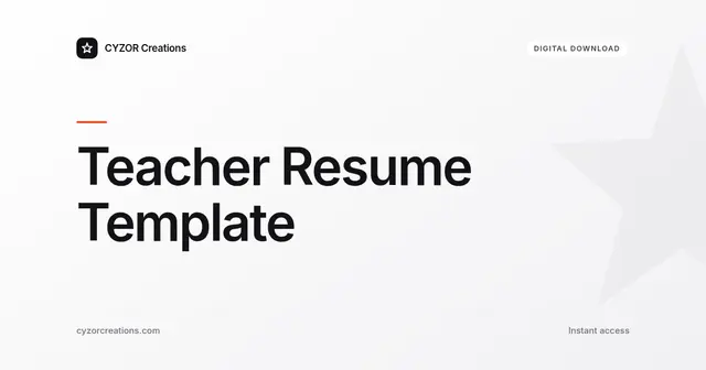 Teacher Resume Template