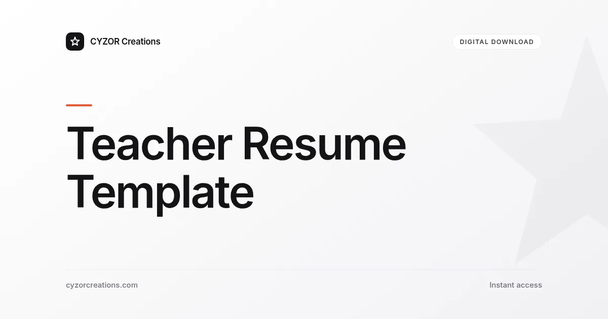 Teacher Resume Template
