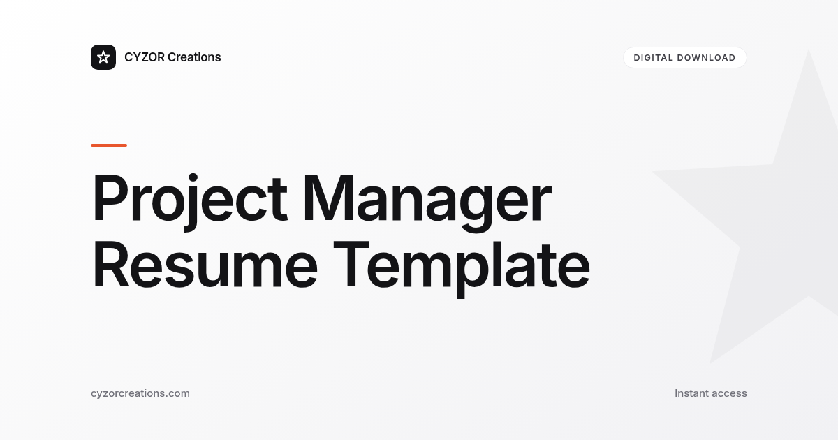 Project Manager Resume Template